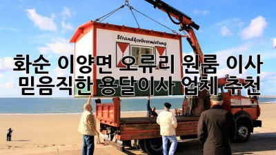 화순 이양면 오류리 원룸 이사? 믿음직한 용달이사 업체 추천!