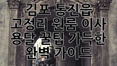 김포 통진읍 고정리 원룸 이사 용달: 꿀팁 가득한 완벽 가이드